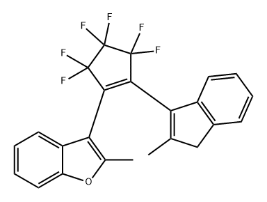 Benzofuran, 3-[3,3,4,4,5,5-hexafluoro-2-(2-methyl-1H-inden-3-yl)-1-cyclopenten-1-yl]-2-methyl- 结构式