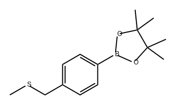 4,4,5,5-四甲基-2-(4-((甲硫基)甲基)苯基)-1,3,2-二氧杂环戊烷 结构式