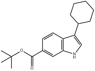 1H-Indole-6-carboxylic acid, 3-cyclohexyl-, 1,1-dimethylethyl ester 结构式