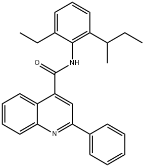 N-(2-(sec-Butyl)-6-ethylphenyl)-2-phenylquinoline-4-carboxamide 结构式