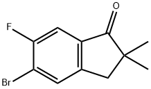 1H-Inden-1-one, 5-bromo-6-fluoro-2,3-dihydro-2,2-dimethyl- 结构式