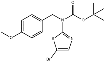 氨基甲酸,(5-溴-2-噻唑基)[(4-甲氧基苯基)甲基]-1,1-二甲基乙酯 结构式