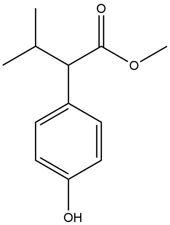 Benzeneacetic acid, 4-hydroxy-α-(1-methylethyl)-, methyl ester 结构式