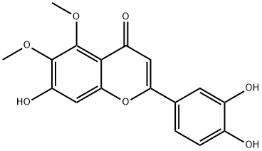 4H-1-Benzopyran-4-one, 2-(3,4-dihydroxyphenyl)-7-hydroxy-5,6-dimethoxy- 结构式