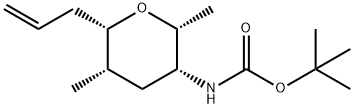 1,1-二甲基乙基N-[(2R,3R,5S,6S)-四氢-2,5-二甲基-6-(2-丙烯-1-基)-2H-吡喃-3-基]氨基甲酸酯 结构式