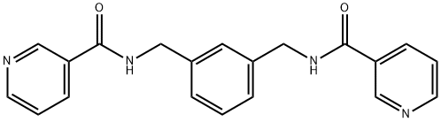 N、 N'-[1,3-亚苯基双(亚甲基)]双-3-吡啶甲酰胺 结构式
