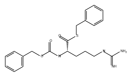 Pentanethioic acid, 5-[(aminoiminomethyl)amino]-2-[[(phenylmethoxy)carbonyl]amino]-, S-(phenylmethyl) ester, (2S)- 结构式