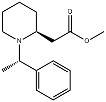 2-Piperidineacetic acid, 1-[(1S)-1-phenylethyl]-, methyl ester, (2S)- 结构式