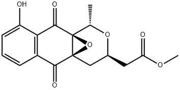 (1S)-3,4,5,10-Tetrahydro-9-hydroxy-1α-methyl-5,10-dioxo-4aβ,10aβ-epoxy-1H-naphtho[2,3-c]pyran-3β-acetic acid methyl ester 结构式