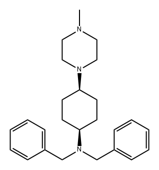 Benzenemethanamine, N-[cis-4-(4-methyl-1-piperazinyl)cyclohexyl]-N-(phenylmethyl)- 结构式