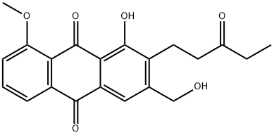 9,10-Anthracenedione, 1-hydroxy-3-(hydroxymethyl)-8-methoxy-2-(3-oxopentyl)- 结构式