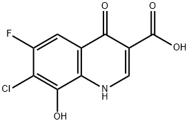 7-Chloro-6-fluoro-8-hydroxy-4-oxo-1,4-dihydroquinoline-3-carboxylic acid 结构式