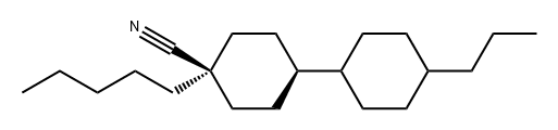 [1,1'-Bicyclohexyl]-4-carbonitrile, 4-pentyl-4'-propyl-, (cis,trans)- 结构式