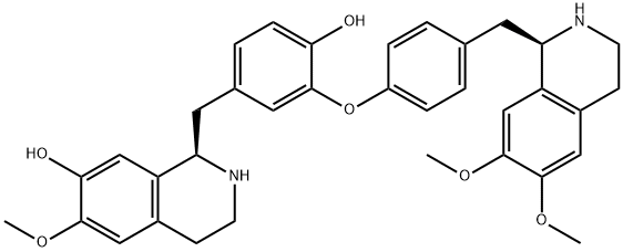 (R)-1-(3-(4-(((R)-6,7-Dimethoxy-1,2,3,4-tetrahydroisoquinolin-1-yl)methyl)phenoxy)-4-hydroxybenzyl)-6-methoxy-1,2,3,4-tetrahydroisoquinolin-7-ol 结构式