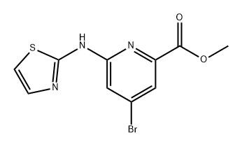 2-Pyridinecarboxylic acid, 4-bromo-6-(2-thiazolylamino)-, methyl ester 结构式