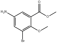 Benzoic acid, 5-amino-3-bromo-2-methoxy-, methyl ester 结构式