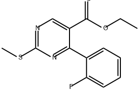 5-Pyrimidinecarboxylic acid, 4-(2-fluorophenyl)-2-(methylthio)-, ethyl ester 结构式