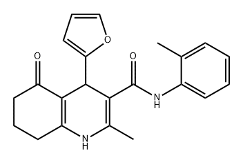 4-(呋喃-2-基)-2-甲基-5-氧代-N-(邻甲苯基)-1,4,5,6,7,8-六氢喹啉-3-甲酰胺 结构式