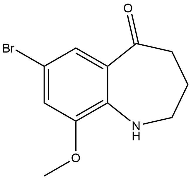 7-溴-9-甲氧基-3,4-二氢-1H-苯并[B]吖庚因-5(2H)-酮 结构式