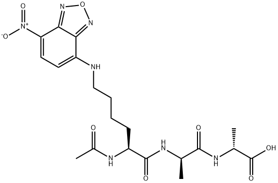 N(alpha)-acetyl-N(epsilon)-4-(7-nitrobenzofurazanyl)lysyl-alanyl-alanine 结构式
