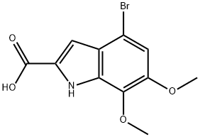 4-溴-6,7-二甲氧基吲哚-2-甲酸 结构式