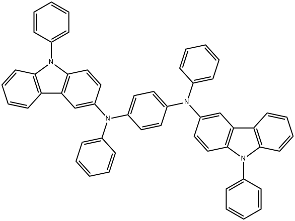 1,4-Benzenediamine, N1,N4-diphenyl-N1,N4-bis(9-phenyl-9H-carbazol-3-yl)- 结构式