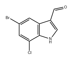 1H-Indole-3-carboxaldehyde, 5-bromo-7-chloro- 结构式