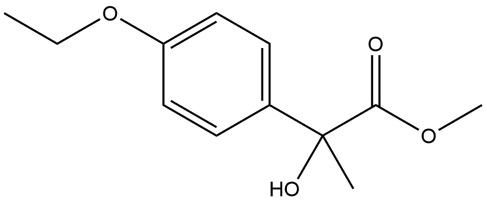 Benzeneacetic acid, 4-ethoxy-α-hydroxy-α-methyl-, methyl ester 结构式