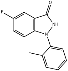 5-Fluoro-1-(2-fluorophenyl)-1H-indazol-3(2H)-one 结构式
