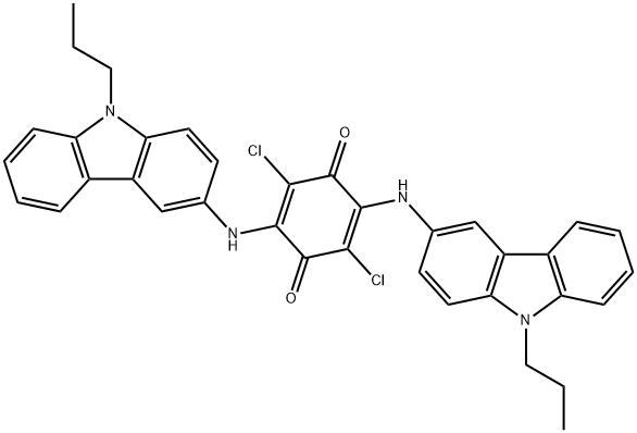2,5-Cyclohexadiene-1,4-dione, 2,5-dichloro-3,6-bis[(9-propyl-9H-carbazol-3-yl)amino]- 结构式