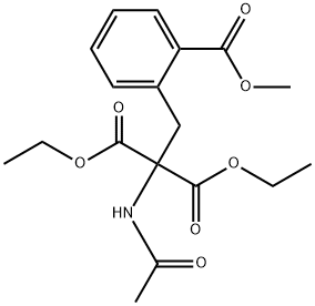 Propanedioic acid, 2-(acetylamino)-2-[[2-(methoxycarbonyl)phenyl]methyl]-, 1,3-diethyl ester 结构式