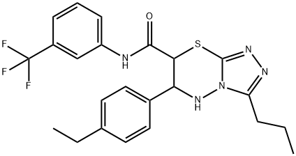 6-(4-Ethylphenyl)-3-propyl-N-[3-(trifluoromethyl)phenyl]-6,7-dihydro-5H-[1,2,4]triazolo[3,4-b][1,3,4]thiadiazine-7-carboxamide 结构式