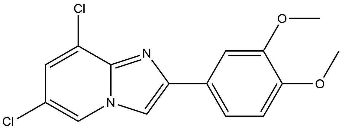 6,8-二氯-2-(3,4-二甲氧基苯基)咪唑并[1,2-A]吡啶 结构式