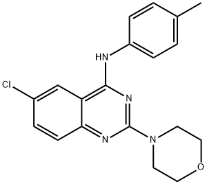 6-Chloro-2-morpholino-N-(p-tolyl)quinazolin-4-amine 结构式