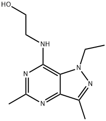 2-((1-Ethyl-5-methyl-1H-pyrazolo[4,3-d]pyrimidin-7-yl)amino)ethanol 结构式