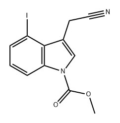 1H-Indole-1-carboxylic acid, 3-(cyanomethyl)-4-iodo-, methyl ester 结构式