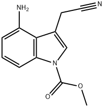 1H-Indole-1-carboxylic acid, 4-amino-3-(cyanomethyl)-, methyl ester 结构式