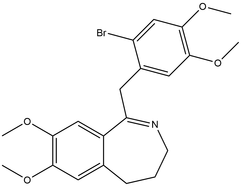 1-(2-bromo-4,5-dimethoxybenzyl)-7,8-dimethoxy-4,5-dihydro-3H-benzo[c]azepine 结构式