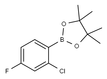 2-(2-氯-4-氟苯基)-4,4,5,5-四甲基-1,3,2-二噁硼烷 结构式