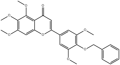 4H-1-Benzopyran-4-one, 2-[3,5-dimethoxy-4-(phenylmethoxy)phenyl]-5,6,7-trimethoxy- 结构式