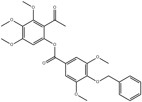 Benzoic acid, 3,5-dimethoxy-4-(phenylmethoxy)-, 2-acetyl-3,4,5-trimethoxyphenyl ester 结构式