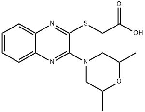 Acetic acid, 2-[[3-(2,6-dimethyl-4-morpholinyl)-2-quinoxalinyl]thio]- 结构式