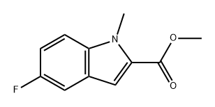 1H-Indole-2-carboxylic acid, 5-fluoro-1-methyl-, methyl ester 结构式