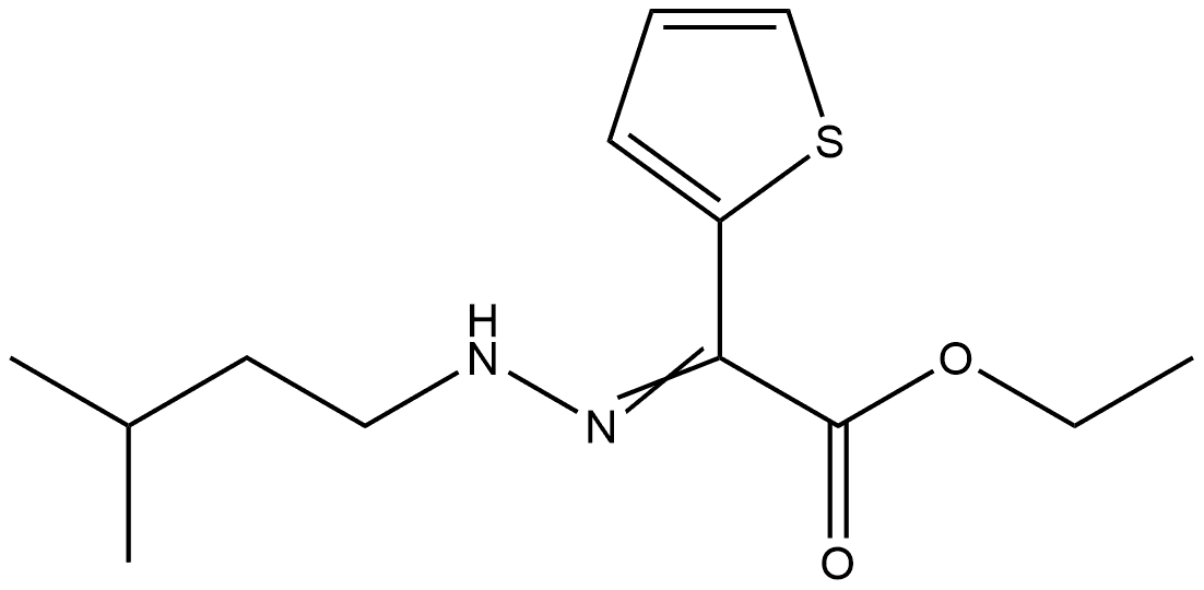 2-Thiopheneacetic acid, α-[2-(3-methylbutyl)hydrazinylidene]-, ethyl ester 结构式