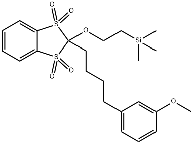 1,3-Benzodithiole, 2-[4-(3-methoxyphenyl)butyl]-2-[2-(trimethylsilyl)ethoxy]-, 1,1,3,3-tetraoxide 结构式