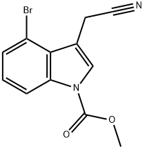 1H-Indole-1-carboxylic acid, 4-bromo-3-(cyanomethyl)-, methyl ester 结构式