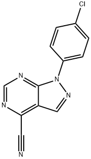 1-(4-Chlorophenyl)-1H-pyrazolo[3,4-d]pyrimidine-4-carbonitrile 结构式