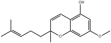 7-Methoxy-2-methyl-2-(4-methylpent-3-en-1-yl)-2H-chromen-5-ol 结构式