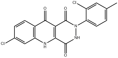7-氯-2-(2-氯-4-甲基苯基)-2,3-二氢哒嗪[4,5-B]喹啉-1,4,10(5H)-三酮 结构式
