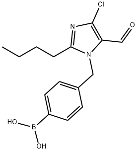 Boronic acid, B-[4-[(2-butyl-4-chloro-5-formyl-1H-imidazol-1-yl)methyl]phenyl]- 结构式